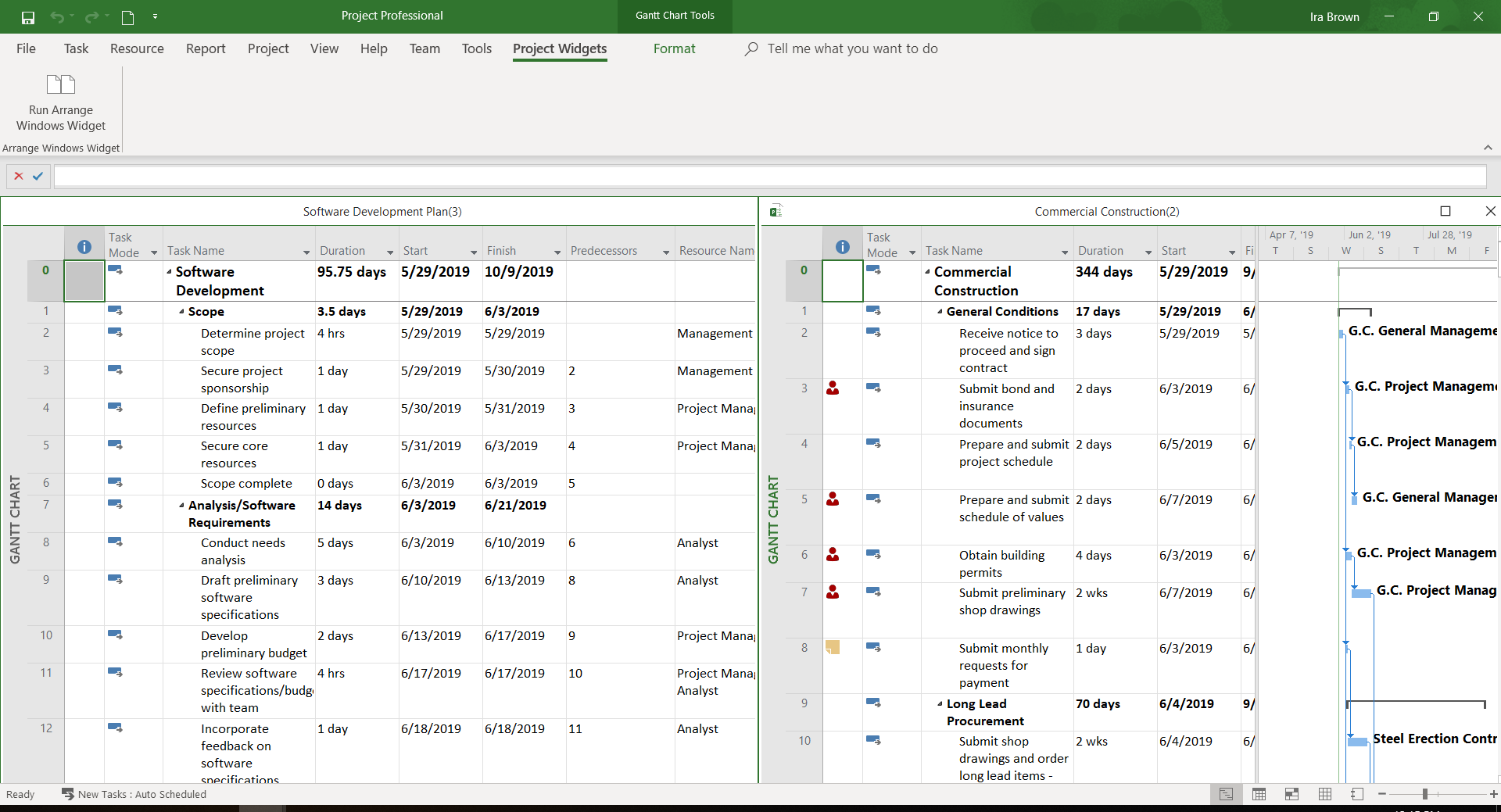 Arrange Windows Side-By-Side Widget - Project Widgets